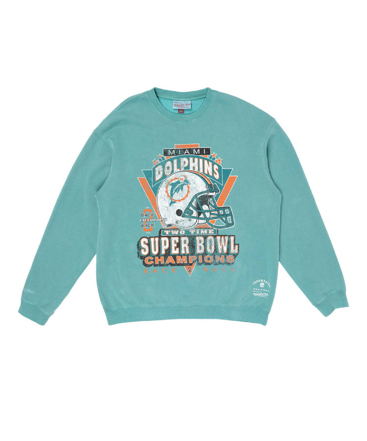 Mitchell & Ness - Miami Dolphins Vintage Super Bowl Tee in Faded Teal