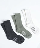 THRILLS WAFFLE 3 PACK SOCKS - HERITAGE WHITE - WASHED BLACK - ARMY GREEN