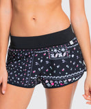 Roxy - Fitness Board Shorts - Anthracite Flower Line Patchwork
