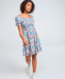 Roxy Hello Petal Mini Womens Dress - Bijou Blue New Tropics Ditsy