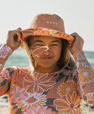 Roxy Womens Aloha Sunshine Reversible Bucket Hat -Toasted Nut Bloom Boogie