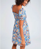 Roxy Hello Petal Mini Womens Dress - Bijou Blue New Tropics Ditsy