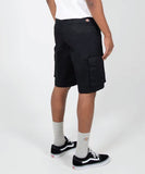 Back view of the Dickies 131 loose fit cargo shorts displaying the rear welt pockets and iconic woven Dickies logo patch.