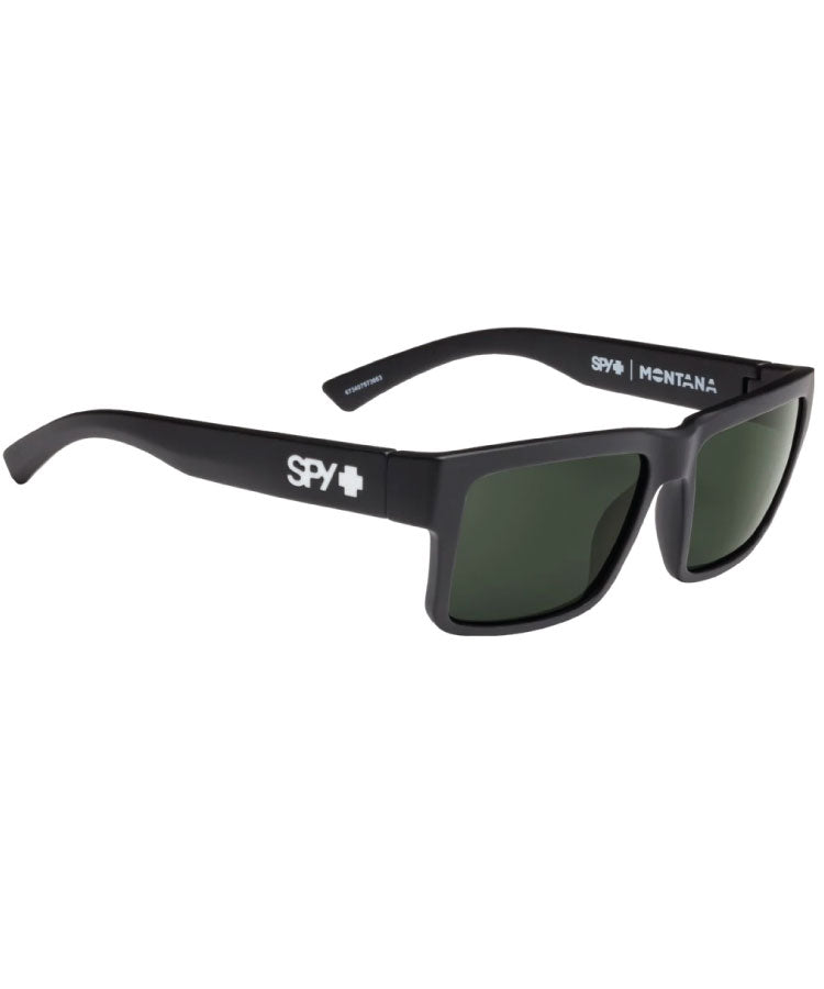 Spy Montana Soft Matte Black Sunglasses W/ Happy Lens Green