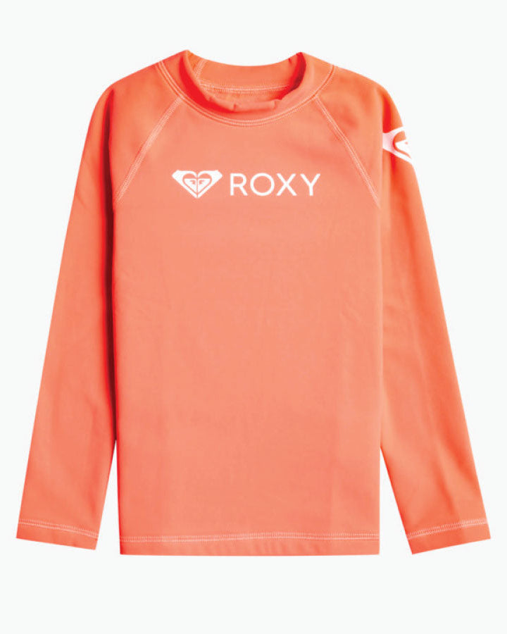 Roxy Girls Heater Long Sleeve Rash Shirt - Persimmon – Point Break NZ ...