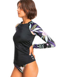 Roxy Womens Active Long Sleeve One-Piece Rash Vest - True Black Fasso S