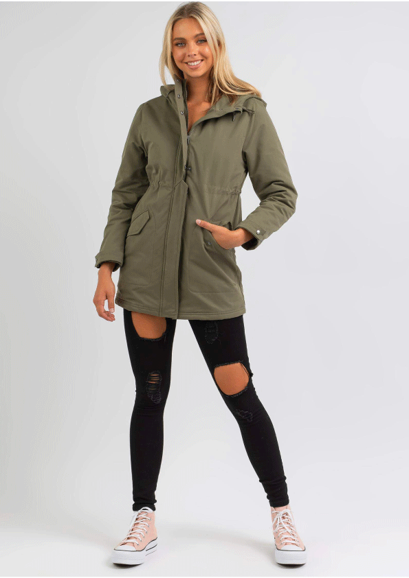 Volcom Less Is More 5K Parka - Army Green Combo