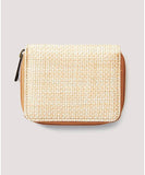 Rear view of the women's Rip Curl Sunset Palms wallet highlighting the quick-access zippered coin compartment.