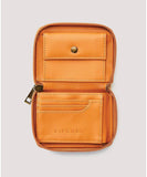 Internal open view of the Rip Curl Sunset Palms mid size purse displaying the multiple credit card slots and cash sleeve.