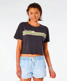 Twin Fin Revival Rip Curl Tee - Washed Black