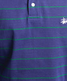 Stussy Graffiti Fine Stripe Long Sleeve Rugby  Mens Shirt Dark Navy