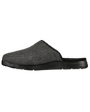 Slide profile of sketchers arch fit lounge black slip on slippers for men.