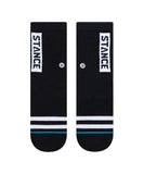 Flat view black stance socks from the top