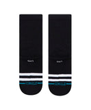 Sole view of black stance kids socks
