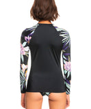 Roxy Womens Active Long Sleeve One-Piece Rash Vest - True Black Fasso S