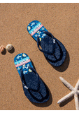 Roxy Girls Viva Stamp II Sandals - Caribbean Blue/DC Navy