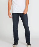 Front view of the Volcom Vorta Denim Slim Fit Jeans style A1912302 in Vintage Blue showing the slim leg structure.